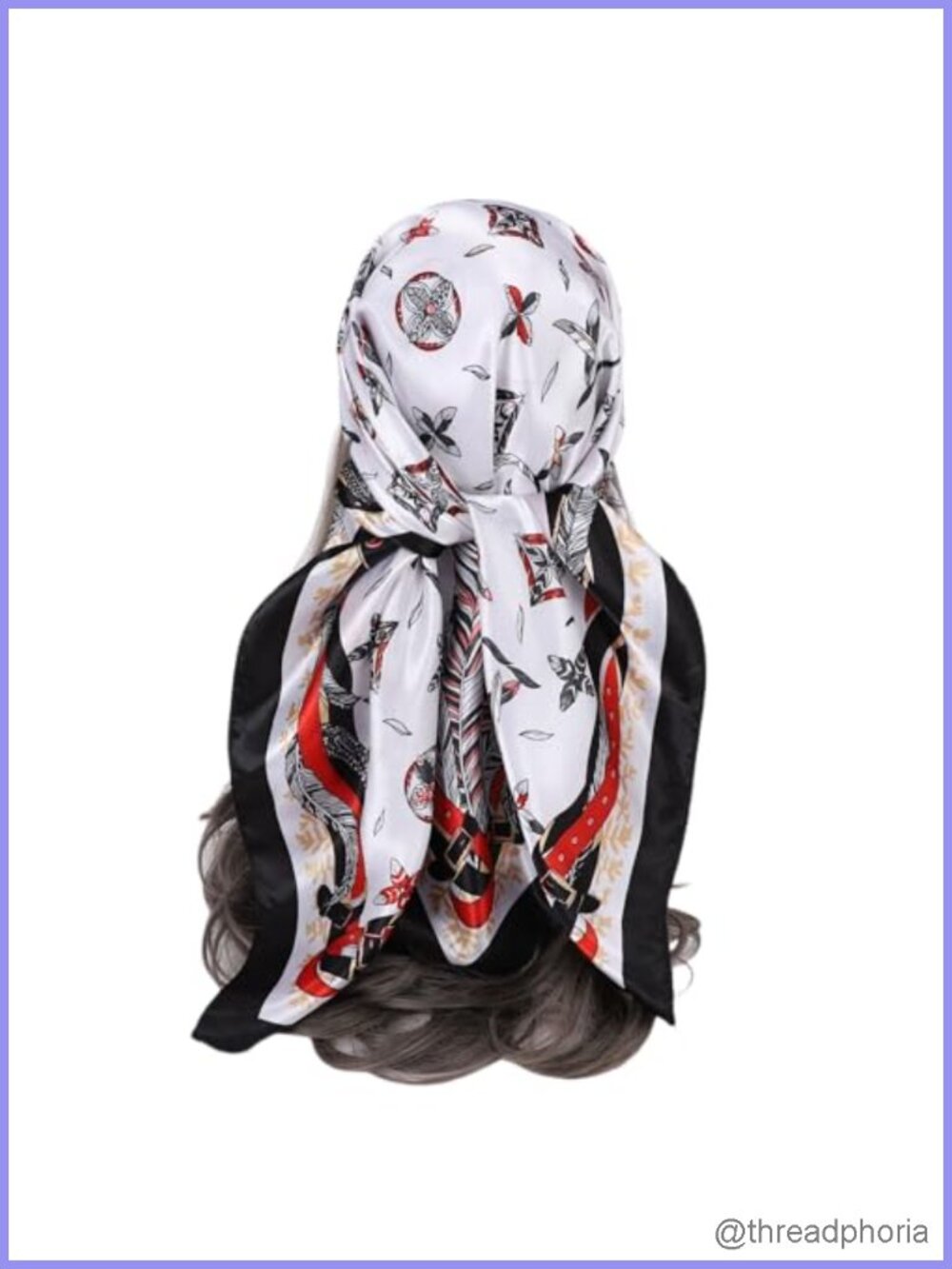 Large Square Satin Silk Like Scarf Paisley Hair Neck Wrap